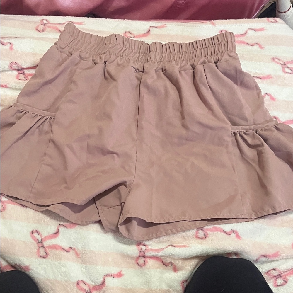 Women's Mauve Ruffle Shorts